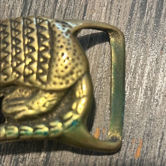 Vintage 1970’s Solid Brass Armadillo Belt Buckle -